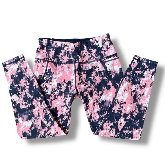 Sweaty Betty Leggings Womens Sz Small Pink Navy Power Size Two Pockets 7/8 High - Picture 2 of 11
